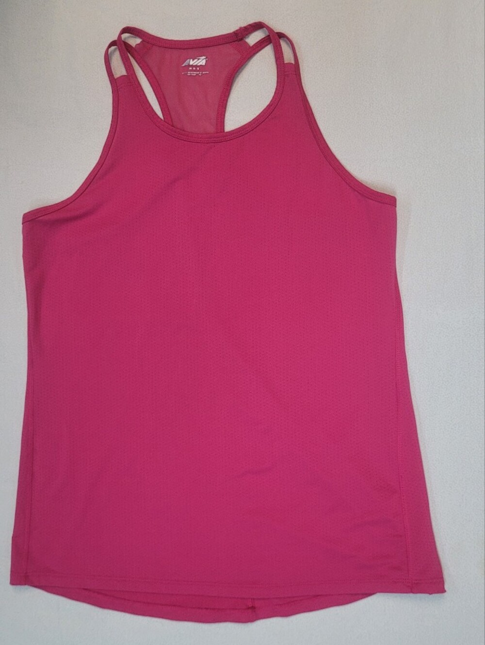 Avia Sz Med Hot Pink Athletic Tank Top Mesh Racer Back Summer Workout